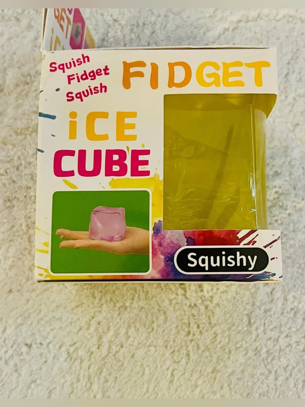 XL Storm Squish Fidget Cube Toy - Yellow